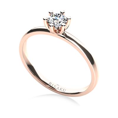 Zásnubný prsteň ružové zlato Caira
