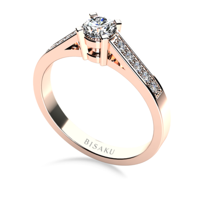 Zásnubný prsteň ružové zlato Tia