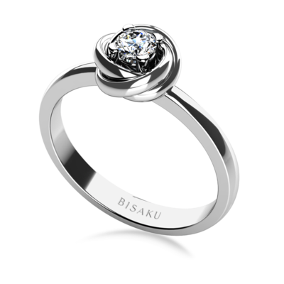 Zásnubný prsteň biele zlato Rosa