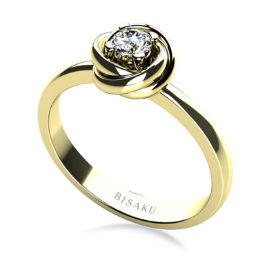 Zásnubný prsteň žlté zlato Rosa