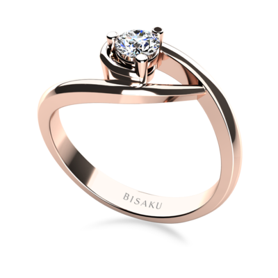 Zásnubný prsteň ružové zlato Bella