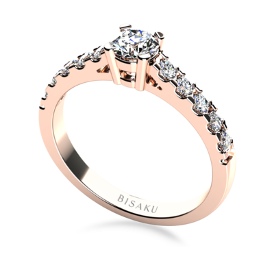 Zásnubný prsteň ružové zlato Alba