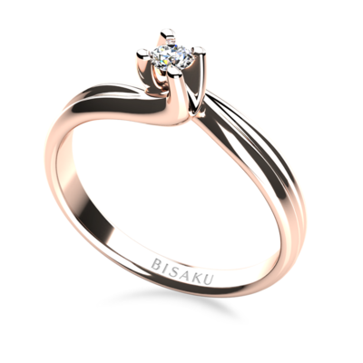 Zásnubný prsteň ružové zlato Liora