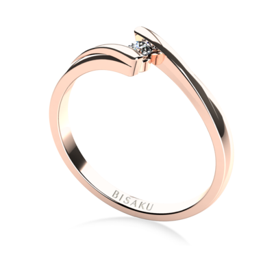 Zásnubný prsteň ružové zlato Pearl