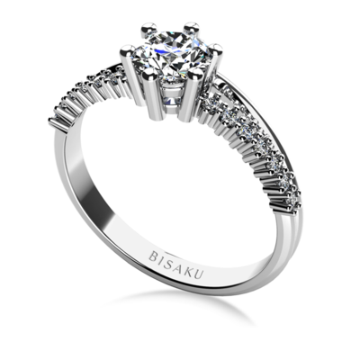 Zásnubný prsteň biele zlato Brielle