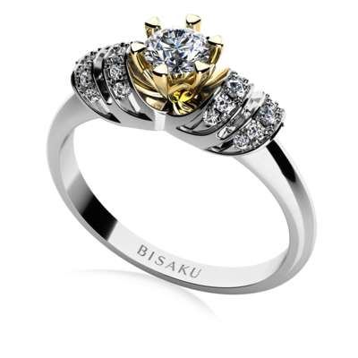 Zásnubný prsteň biele zlato Brea