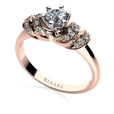 Zásnubný prsteň ružové zlato Brea